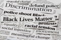 Black lives matter protests newspaper headlines.