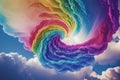 Rainbow Glitter Cotton Candy Cloud .AI Generated