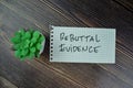 Concept of Rebuttal Evidence write on sticky notes isolated on Wooden Table Royalty Free Stock Photo