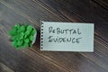 Concept of Rebuttal Evidence write on sticky notes isolated on Wooden Table