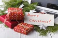Concept of receiving and preparing presents at Christmas, secret santa concept Royalty Free Stock Photo