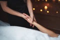 Young lady have relaxing massage of hand Royalty Free Stock Photo