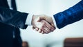 Concept of a reliable partnership : a handshake of business par Royalty Free Stock Photo