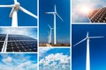 Concept of renewable energy and sustainable resources - photo collage Royalty Free Stock Photo