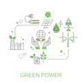 Concept of renewable green power. Save environment