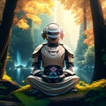 The concept of a robot meditating can be an intriguing exploration