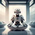 The concept of a robot meditating can be an intriguing exploration