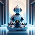The concept of a robot meditating can be an intriguing exploration