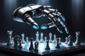 A concept of a robot playing chess Royalty Free Stock Photo