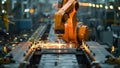Robots in factories execute precise and efficient automated welding operations in industrial
