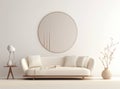 Furniture white wall frame room interior modern interior home style sofa background design floor Royalty Free Stock Photo