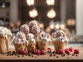 Row Of Ice Cream Scoops. Generative AI Royalty Free Stock Photo