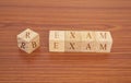 Concept of RRB exam conducted in India for recruitment, RRB Exam on Wooden block letters