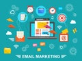 Concept of running email campaign, building audience, email advertising, direct digital marketing