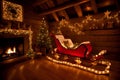 Rustic Elegance Wooden Sleigh Decorations Steal the Show.AI Generated