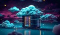 Concept of safe cloud storage illustration Royalty Free Stock Photo