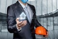 Concept of safe construction of a turnkey house Royalty Free Stock Photo