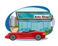 The Concept Sales of new Cars in Avto Shop Royalty Free Stock Photo