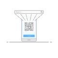 Concept scanning qr code with the camera on your mobile phone. A quick way to go to the website or other information