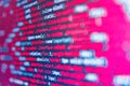 Concept screen of experienced web developer. Coding programmer abstract background. Hi-tech modern screen of data, digits and Royalty Free Stock Photo