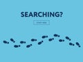 Concept of searching. Internet banner. Start here