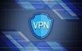 Concept of secure network connection. Acronym VPN on color background, illustration Royalty Free Stock Photo