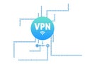 Concept of secure network connection. Acronym VPN on white background, illustration Royalty Free Stock Photo