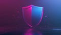Concept Of Securing Data With Cybersecurity Technology And The Gdpr. Digital Shield On Abstract Background. 3d Rendering