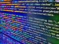 Concept of security, programming and hacking, deep decryption and encryption. Writing programming code on laptop. Abstract Royalty Free Stock Photo
