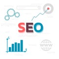 Concept SEO optimisation. Website promote. Flat vector illustration