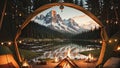 Serene Campsite Ambiance A Vintage Compass on National S mores Day.AI Generated
