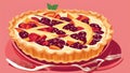 Serving Sweetness A Dynamic Vector Art of a Pie Server on National Peach Pie Day.AI Generated Royalty Free Stock Photo