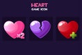 Concept set game hearts icons for design Royalty Free Stock Photo