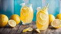Shade and Citrus Delight Celebrating National Lemon Juice Day with a Lemonade Umbrella.AI Generated Royalty Free Stock Photo