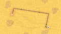Concept of shortest path to the goal. Abstract navigation plan on city map. Map with intended goal and several paths to