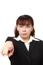 Unfashionable Asian businesswoman scolding Royalty Free Stock Photo