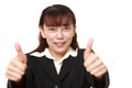 Unfashionable businesswoman with thumbs up gesture Royalty Free Stock Photo