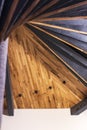 Concept shot of the wooden spiral staircase. Interior