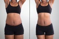 Before And After Concept Showing Fat To Slim Woman