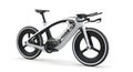 White and Black Concept Electric Bicycle with Visible Internal Mechanics image Royalty Free Stock Photo