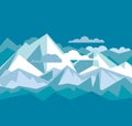 Concept simple poster of mountain panorama. Royalty Free Stock Photo