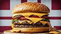 Sizzling Delight Celebrating National Cheeseburger Day with a Grilled Masterpiece.AI Generated