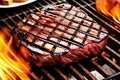 Sizzling Steak on the Grill A Mouth Watering Delight.AI Generated