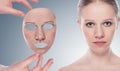 Concept skincare with mask. Royalty Free Stock Photo