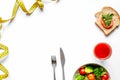 Concept slimming diet fresh vegetables on white background top v Royalty Free Stock Photo