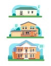 Selling homes concept. Vector cartoon illustration.