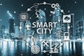 The concept of smart city and internet of things Royalty Free Stock Photo