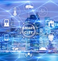 Concept of smart city and internet of things Royalty Free Stock Photo