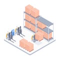 Smart warehouse isometric illustration