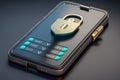 concept of smartphone security, locked padlock on the phone Royalty Free Stock Photo